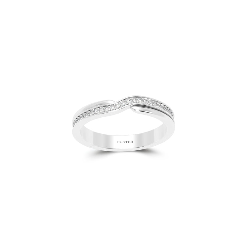 Single Row Pave Diamond Wedding Band