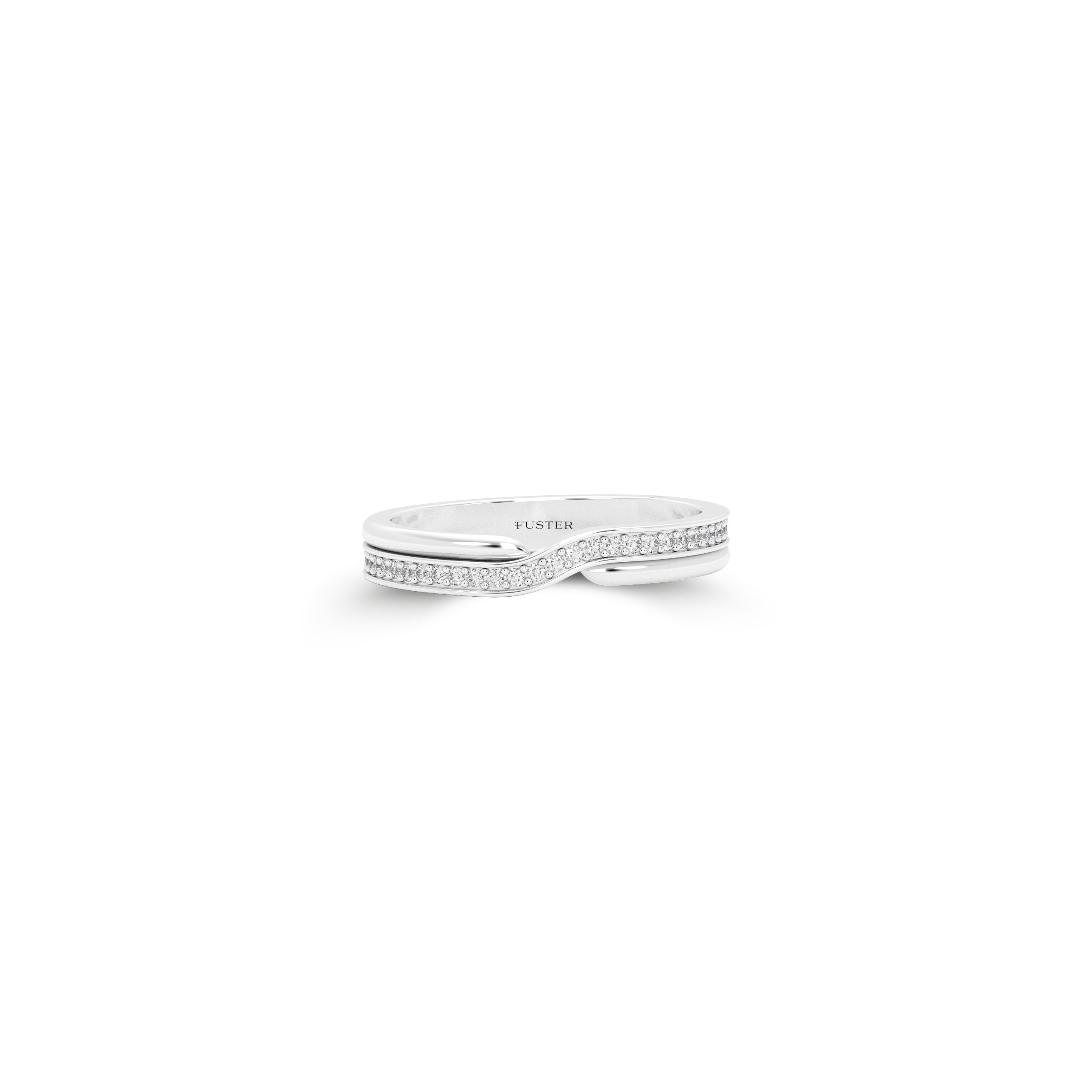 Single Row Pave Diamond Wedding Band