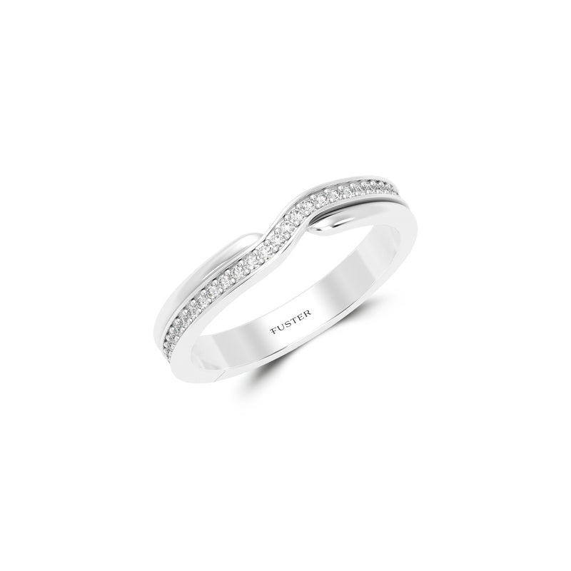 Single Row Pave Diamond Wedding Band