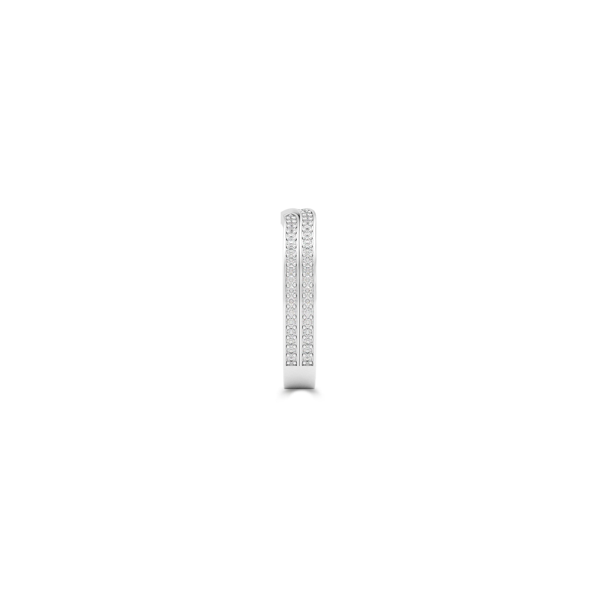 Two Row Pave Diamond Wedding Band