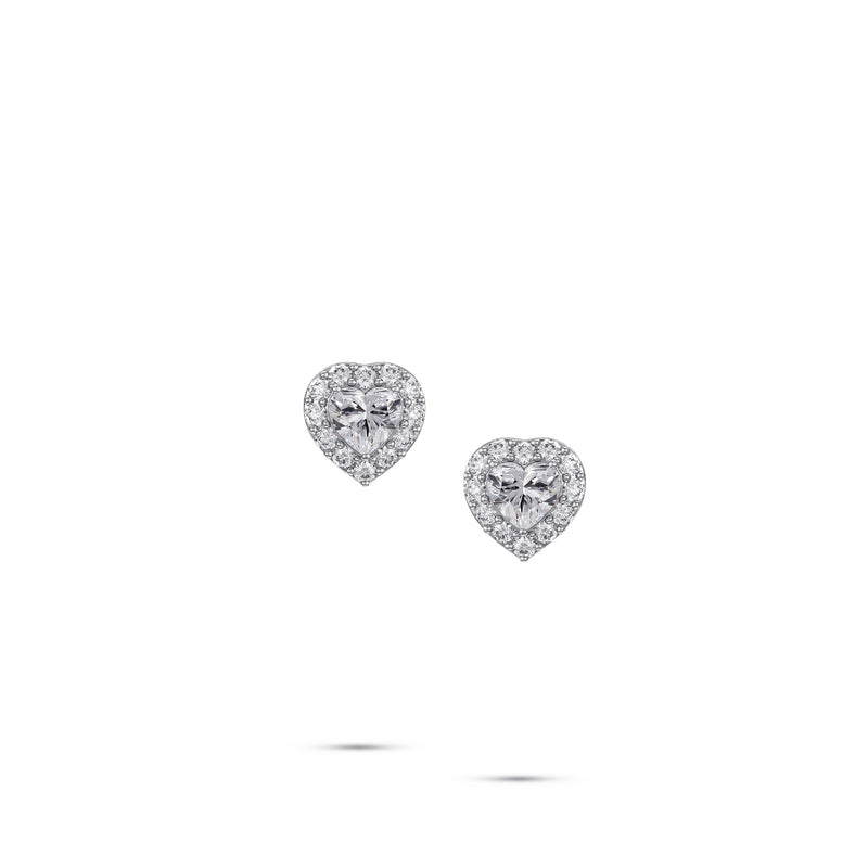 Icon Heart Shape Diamond Stud Earrings