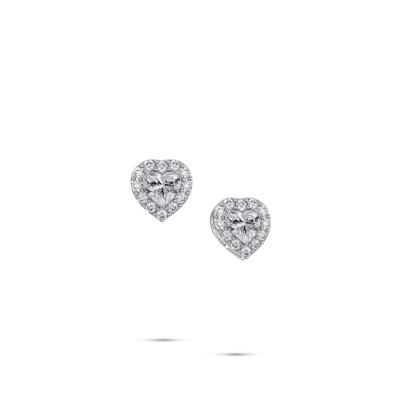 Icon Heart Shape Diamond Stud Earrings