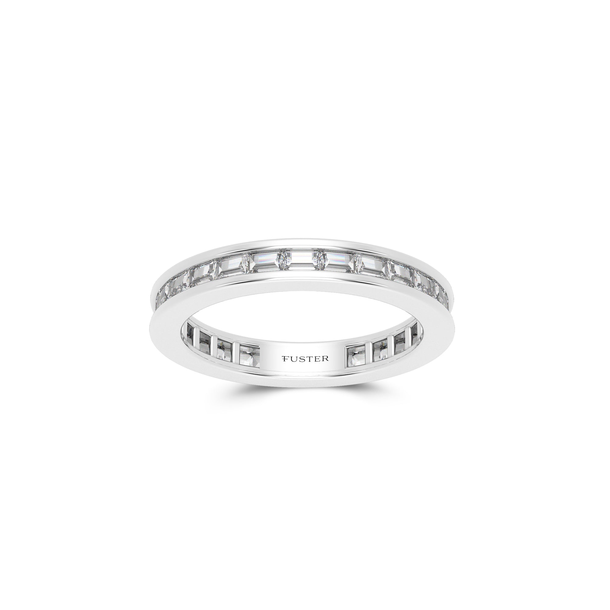One-Set Baguette-Cut Diamond Wedding Band