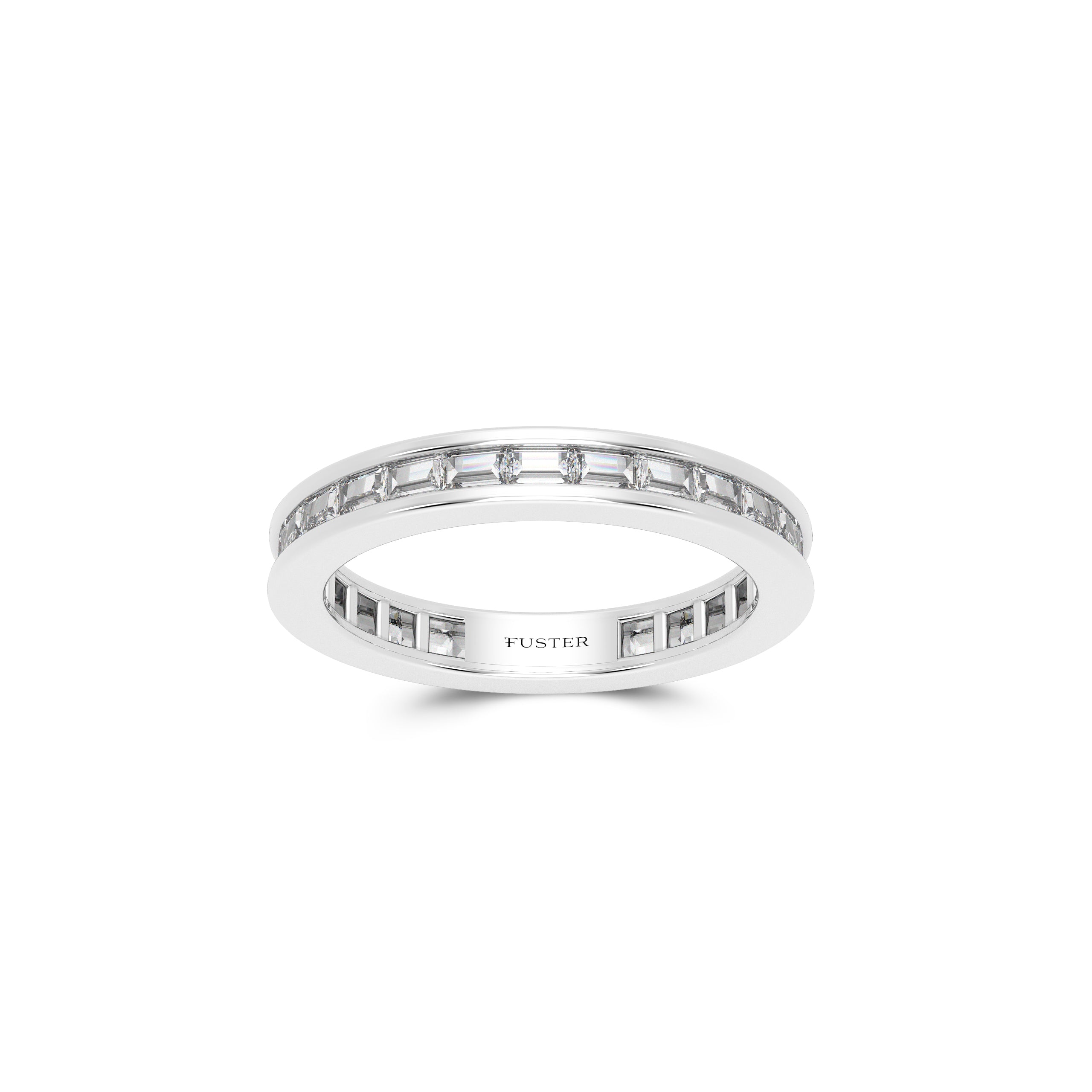 One-Set Baguette-Cut Diamond Wedding Band