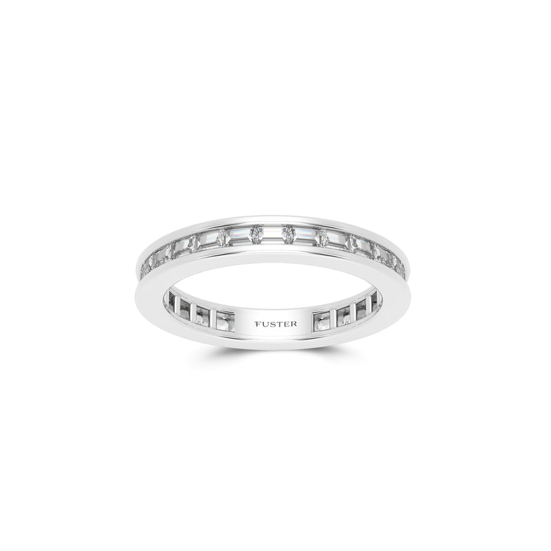 One-Set Baguette-Cut Diamond Wedding Band