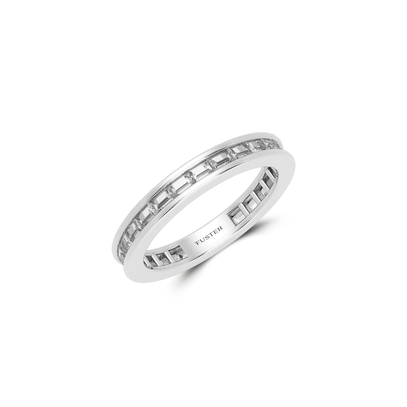 One-Set Baguette-Cut Diamond Wedding Band