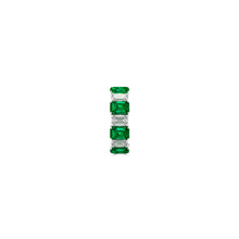 Emerald Cut Emerald and Diamond Wedding Band