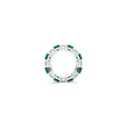 Emerald Cut Emerald and Diamond Wedding Band
