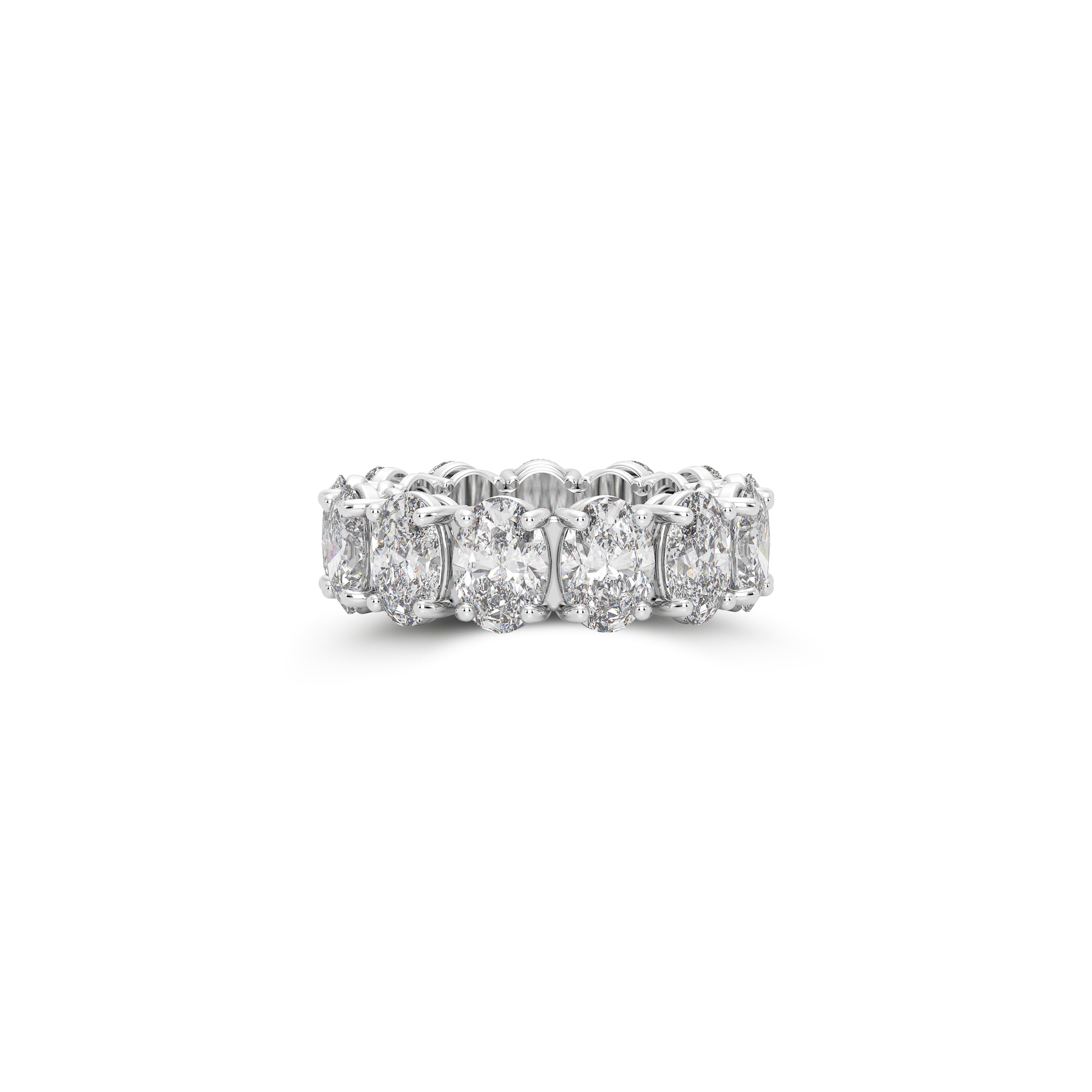 Claw Set Oval Diamond Eternity Ring