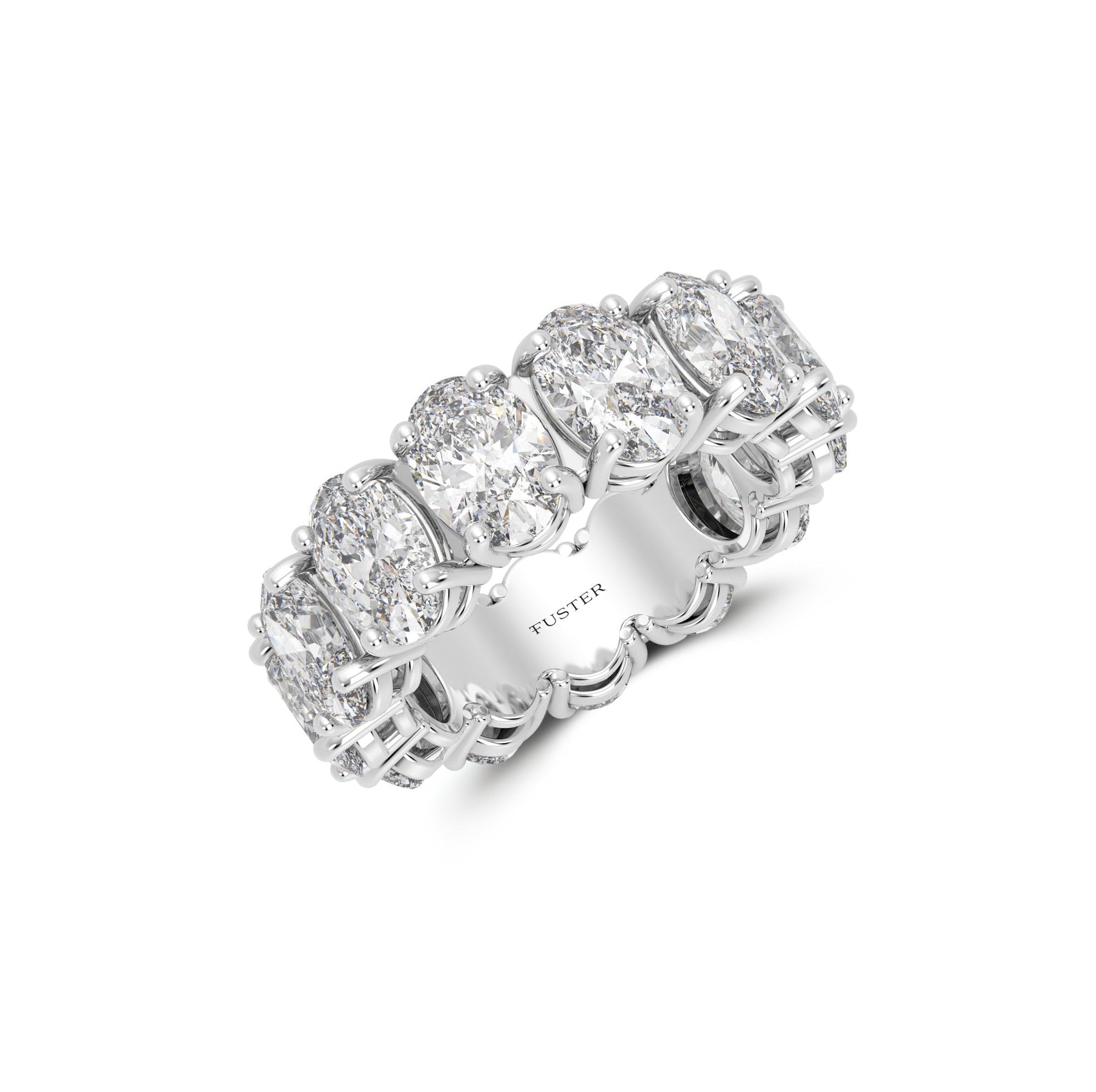 Claw Set Oval Diamond Eternity Ring