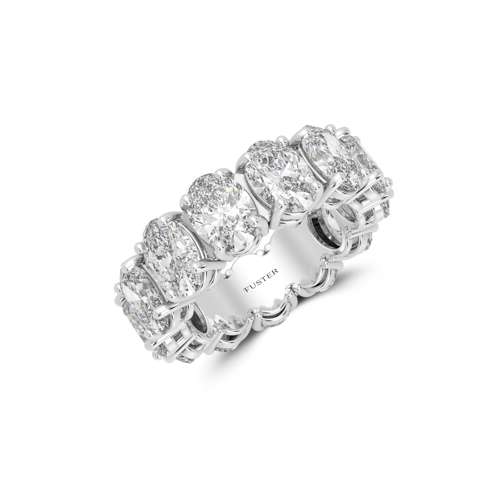 Claw Set Oval Diamond Eternity Ring