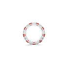 Emerald Cut Ruby and Diamond Wedding Band