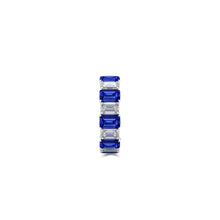 Emerald Cut Sapphire and Diamond Wedding Band