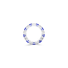 Emerald Cut Sapphire and Diamond Wedding Band