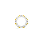 Emerald Cut Yellow Diamond and Diamond Wedding Band