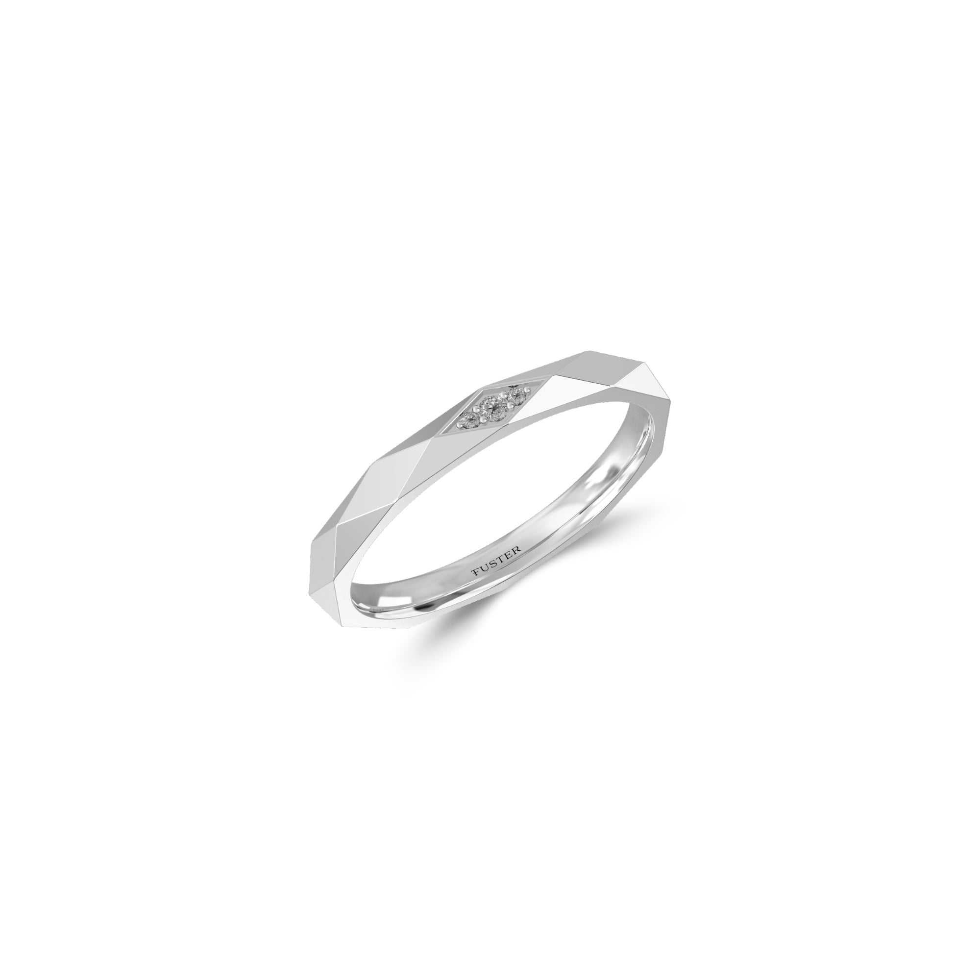 Louise Fuster Signature Faceted Diamond Wedding Band