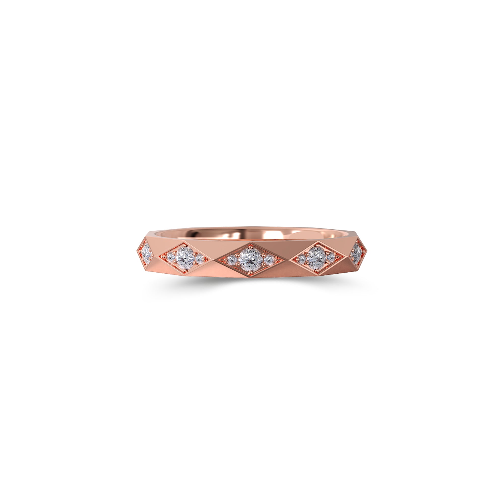 Louise Fuster Signature Faceted Diamond Wedding Band