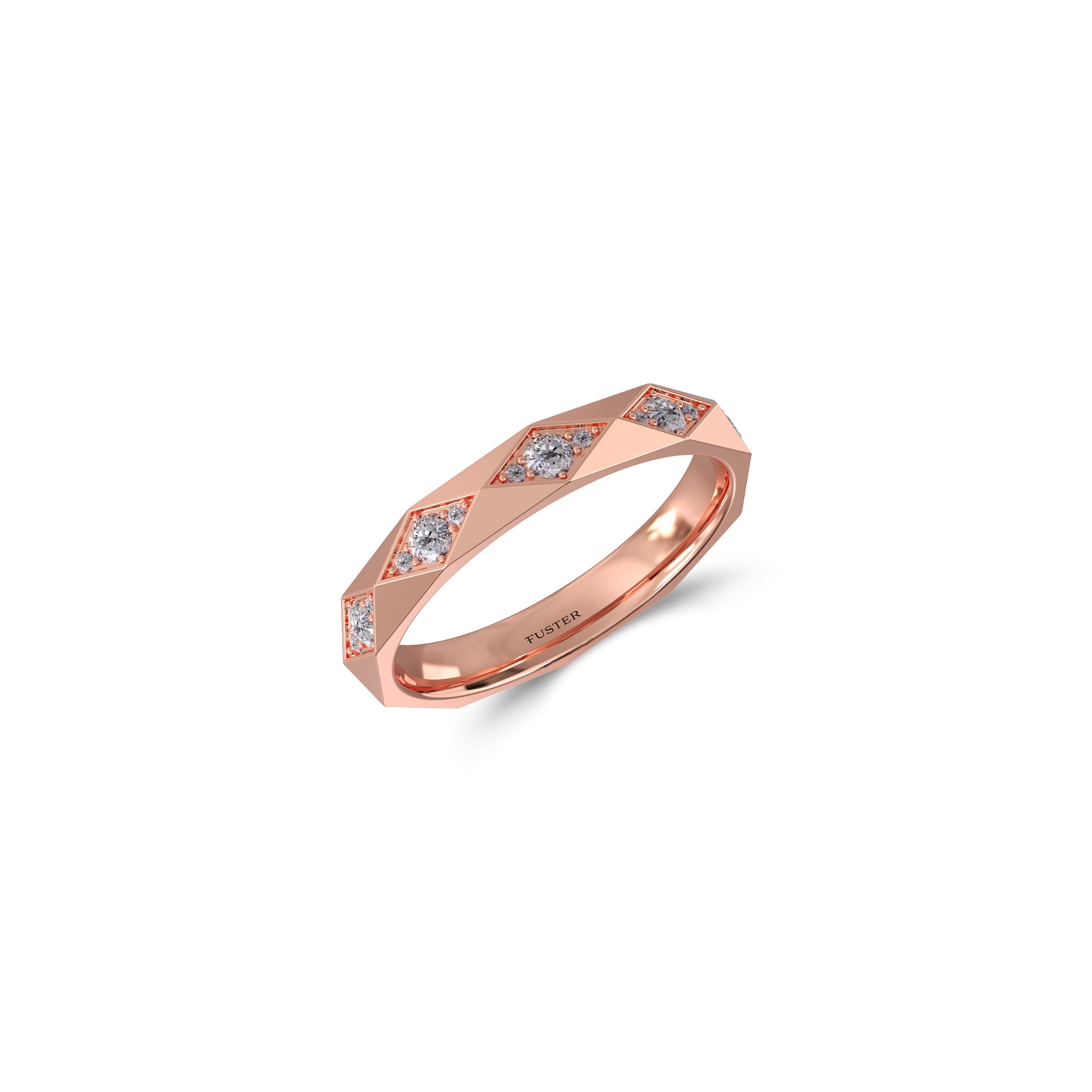 Louise Fuster Signature Faceted Diamond Wedding Band