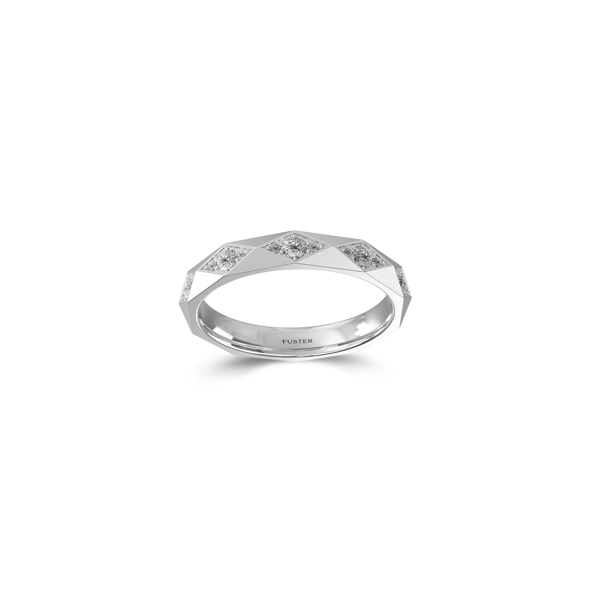 Louise Fuster Signature Faceted Diamond Wedding Band