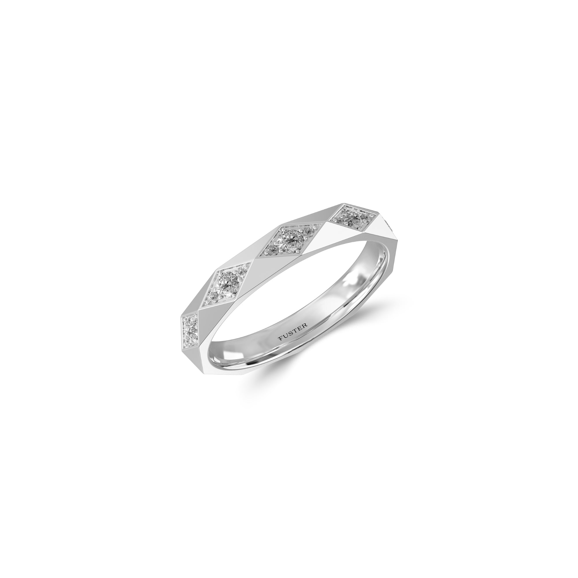 Louise Fuster Signature Faceted Diamond Wedding Band