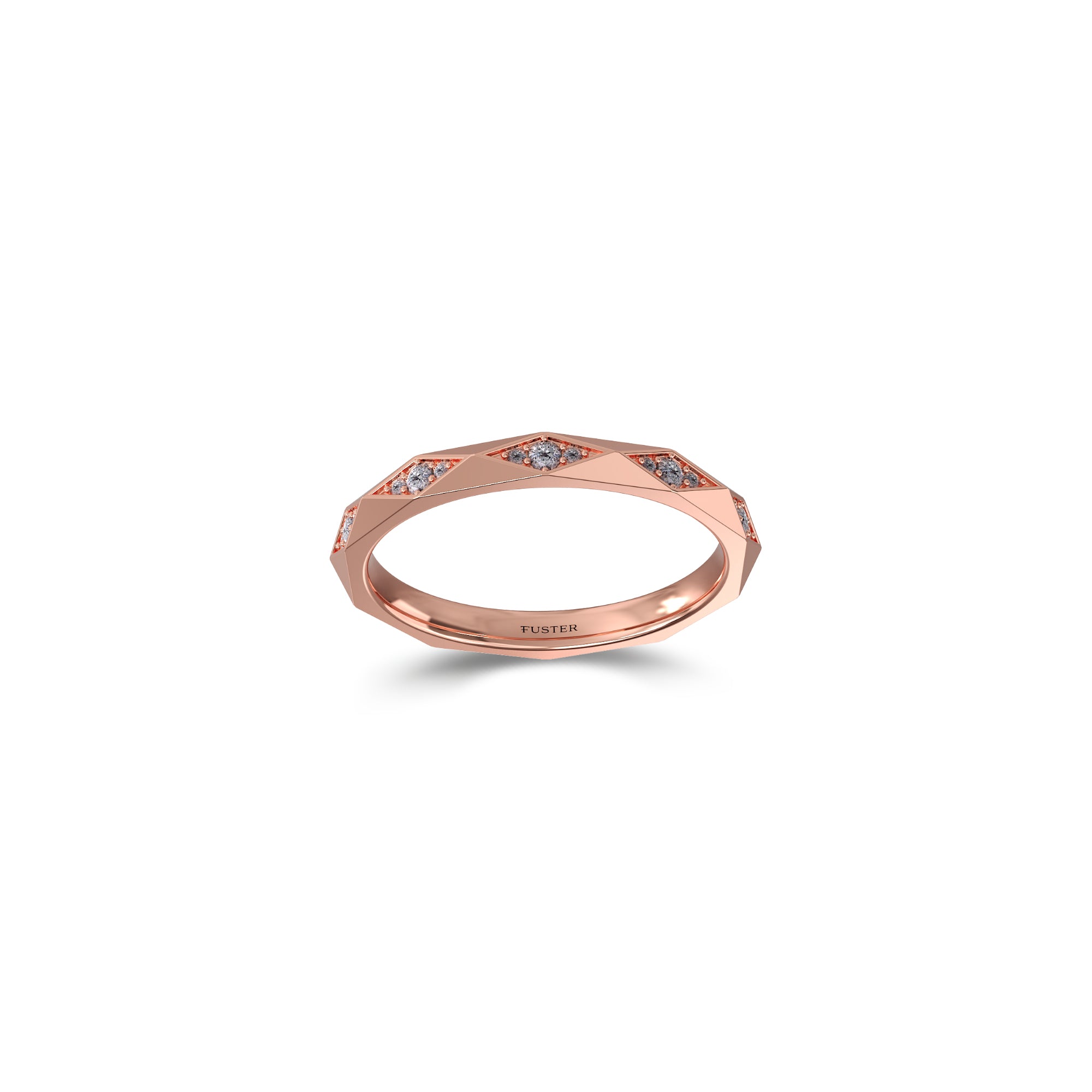 Louise Fuster Signature Faceted Diamond Wedding Band