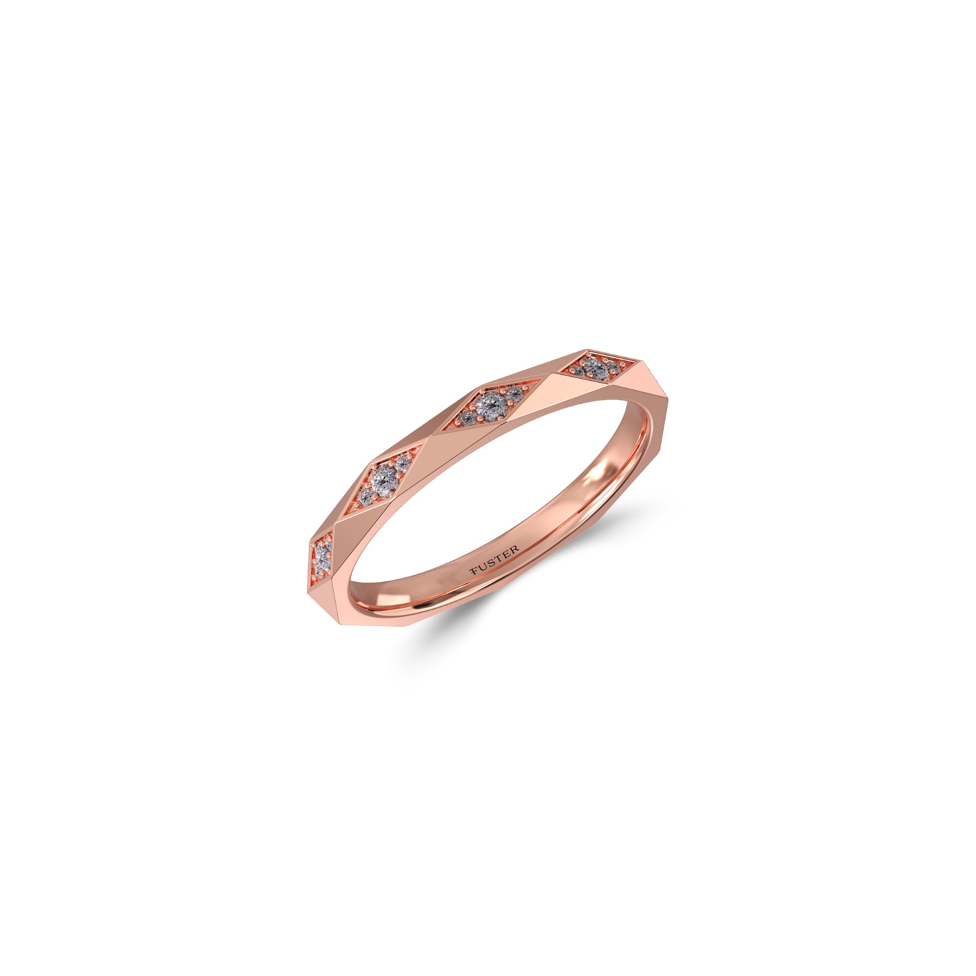 Louise Fuster Signature Faceted Diamond Wedding Band