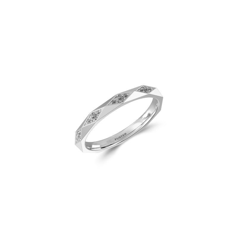Louise Fuster Signature Faceted Diamond Wedding Band