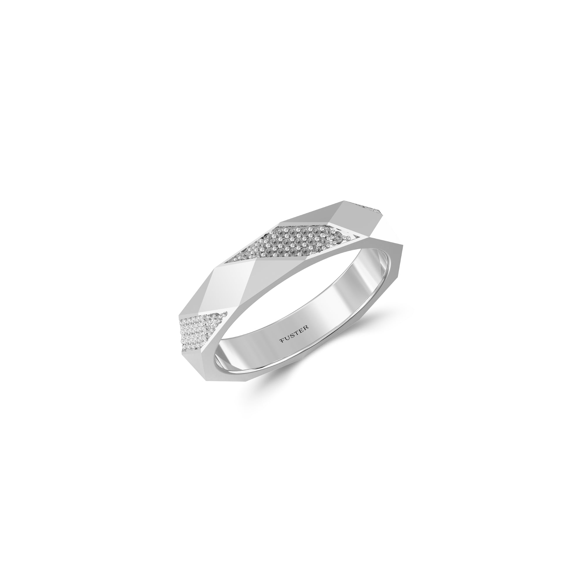 Louise Fuster Signature Faceted Diamond Wedding Band