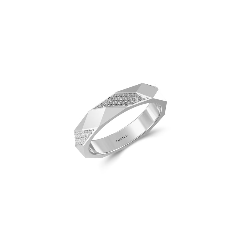 Louise Fuster Signature Faceted Diamond Wedding Band