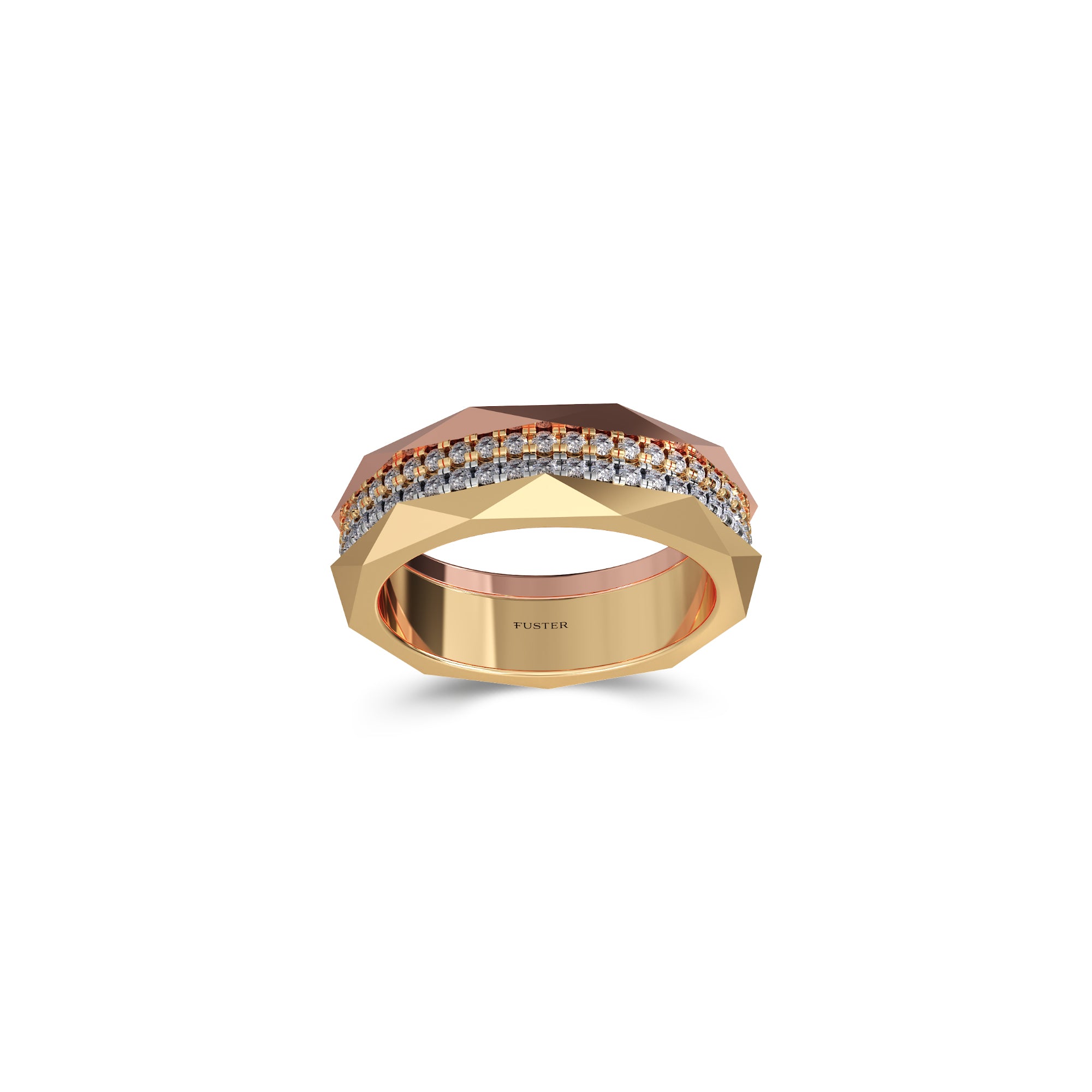 Louise Fuster Signature Signature Four-Row Layered Diamond Ring