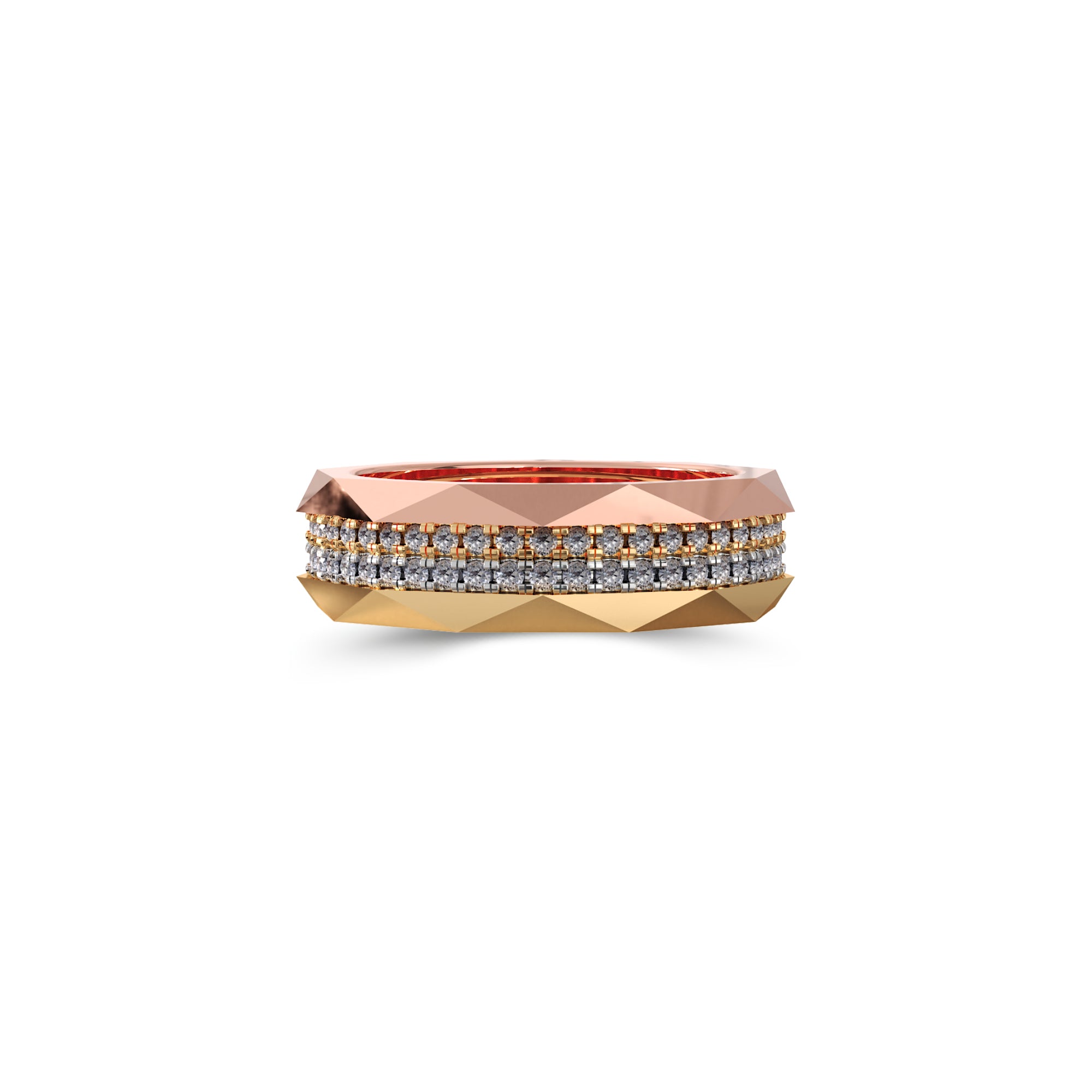 Louise Fuster Signature Signature Four-Row Layered Diamond Ring