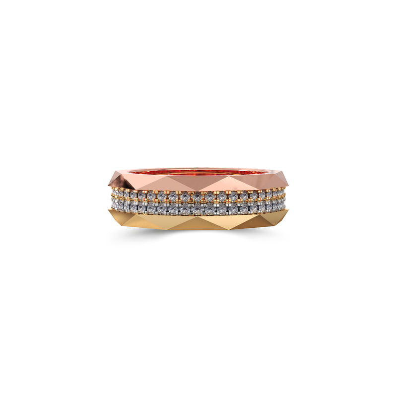 Louise Fuster Signature Signature Four-Row Layered Diamond Ring