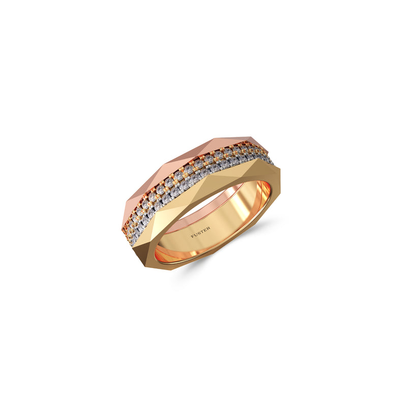 Louise Fuster Signature Signature Four-Row Layered Diamond Ring