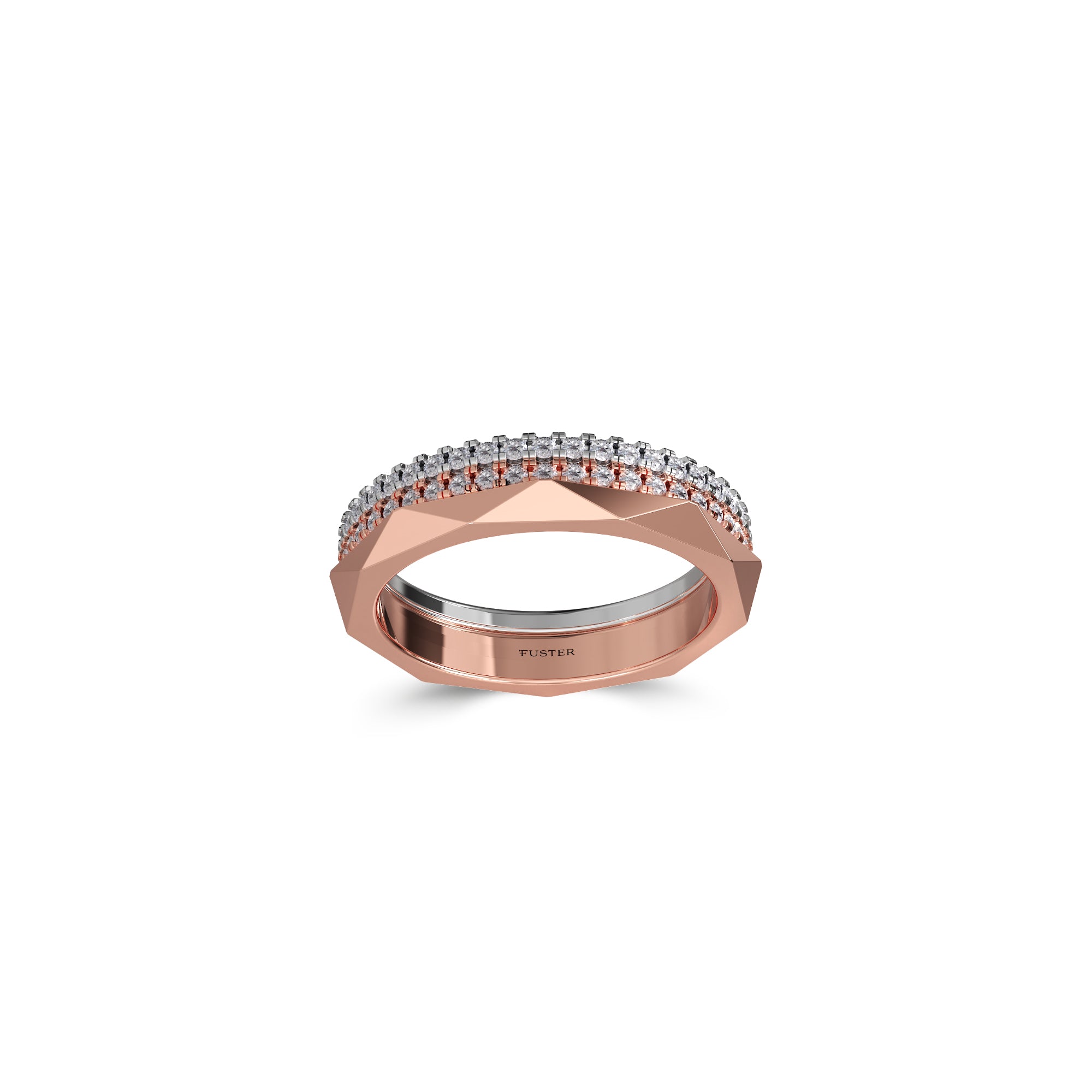 Louise Fuster Signature Three-Row Layered Diamond Ring