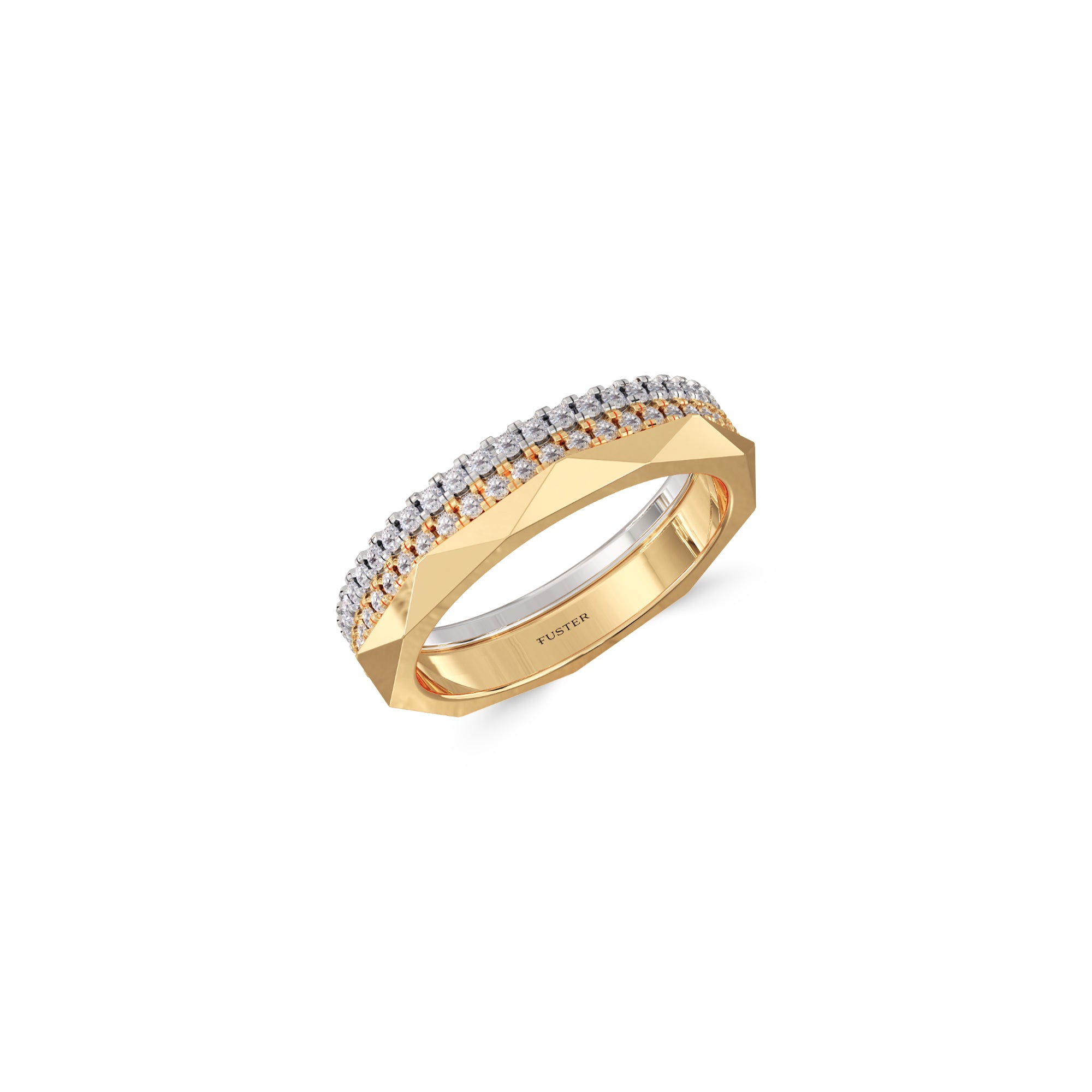 Louise Fuster Signature Three-Row Layered Diamond Ring