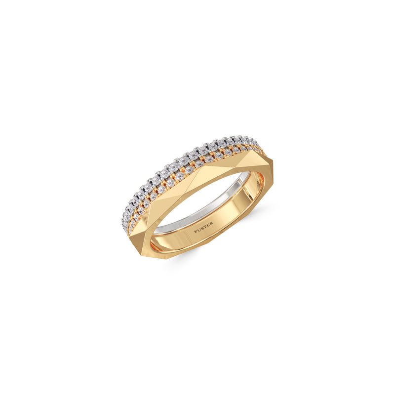 Louise Fuster Signature Three-Row Layered Diamond Ring