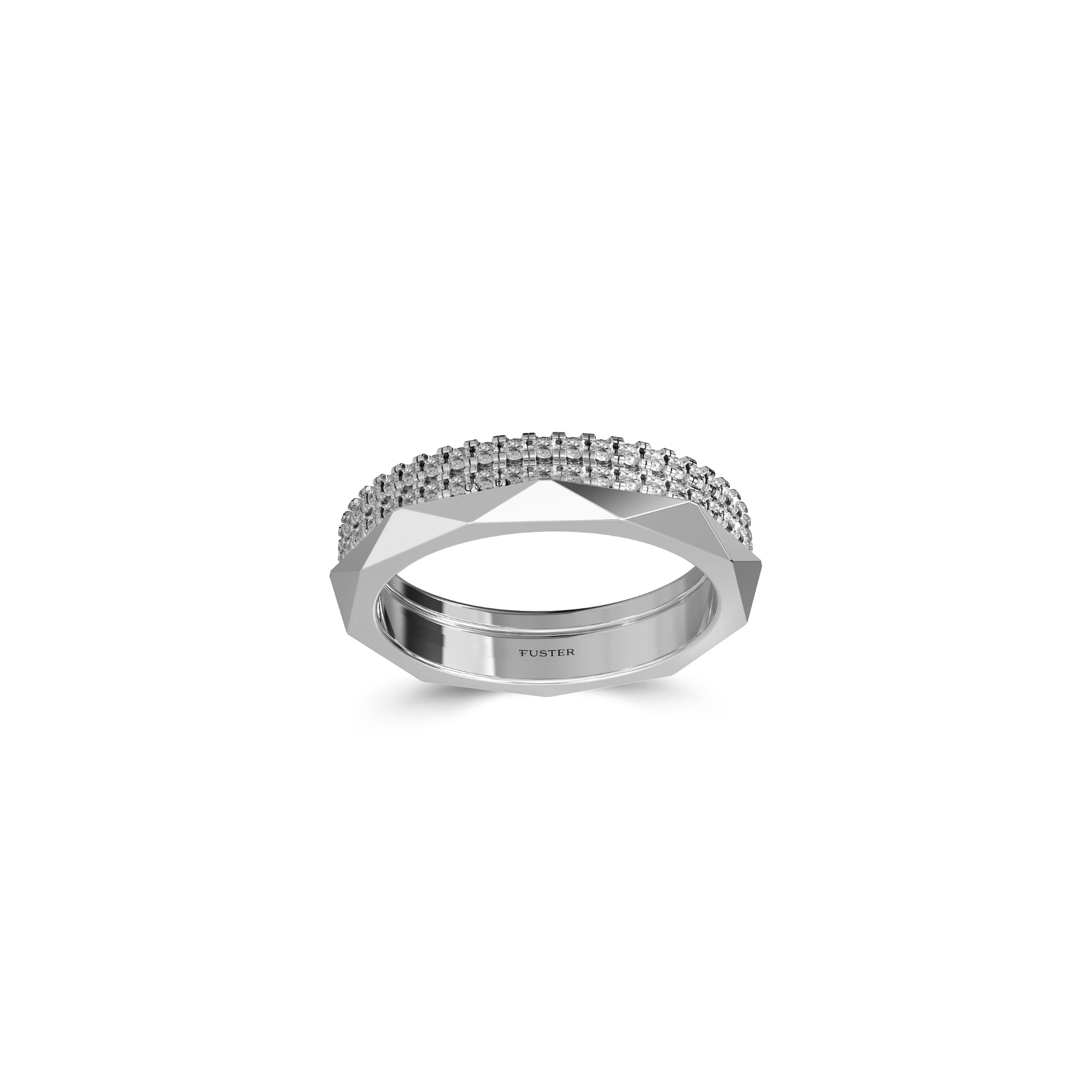 Louise Fuster Signature Three-Row Layered Diamond Ring