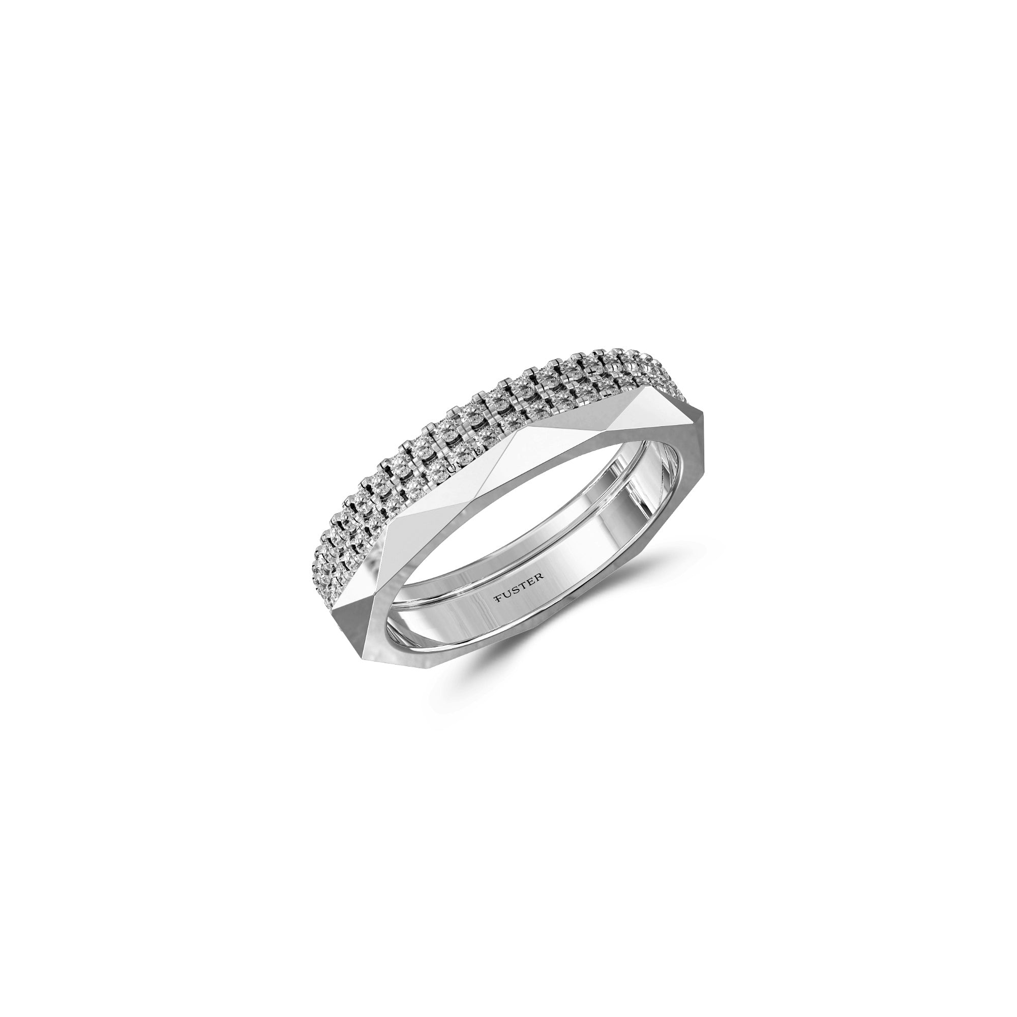 Louise Fuster Signature Three-Row Layered Diamond Ring