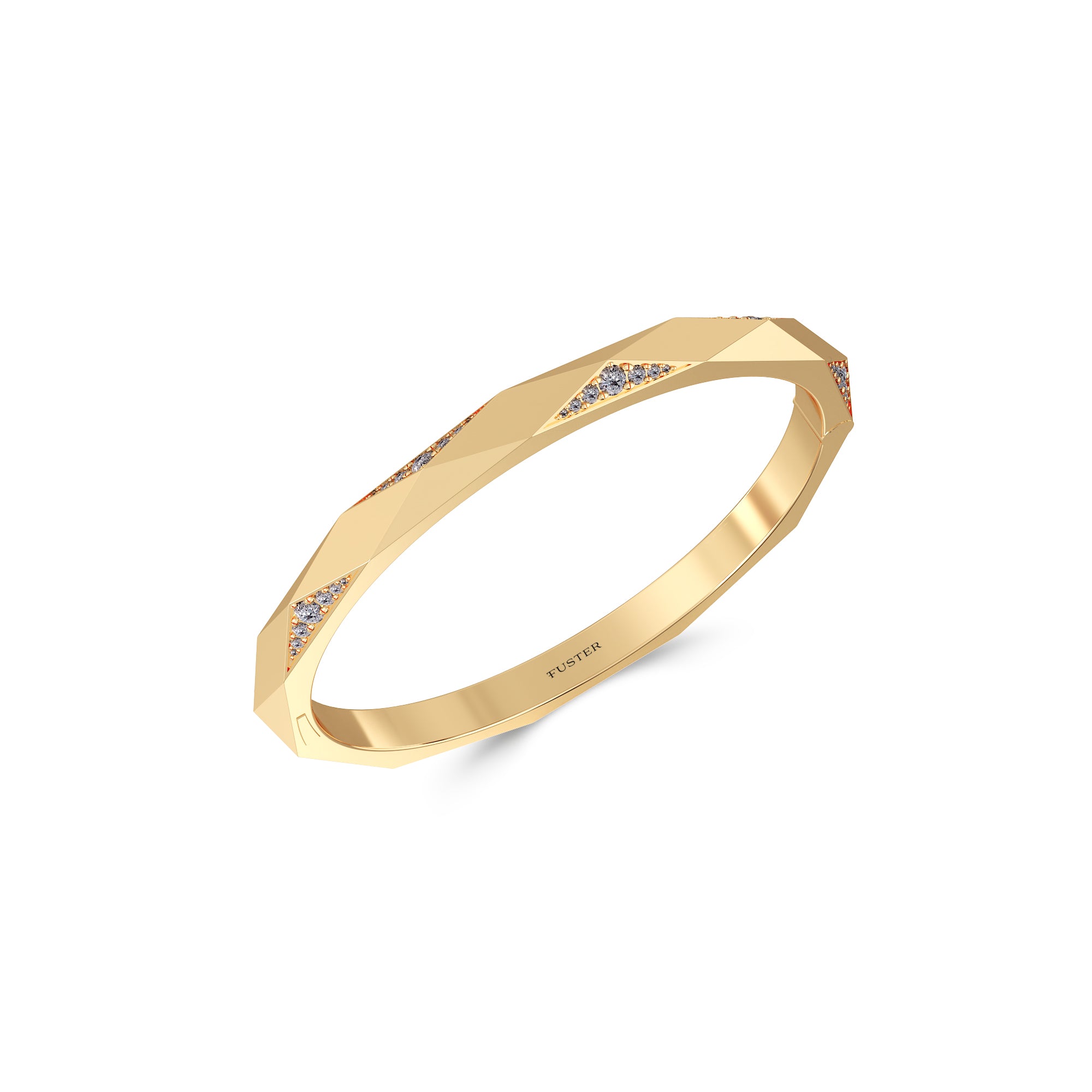 Louise Fuster Signature Faceted Pavé Diamond Bangle