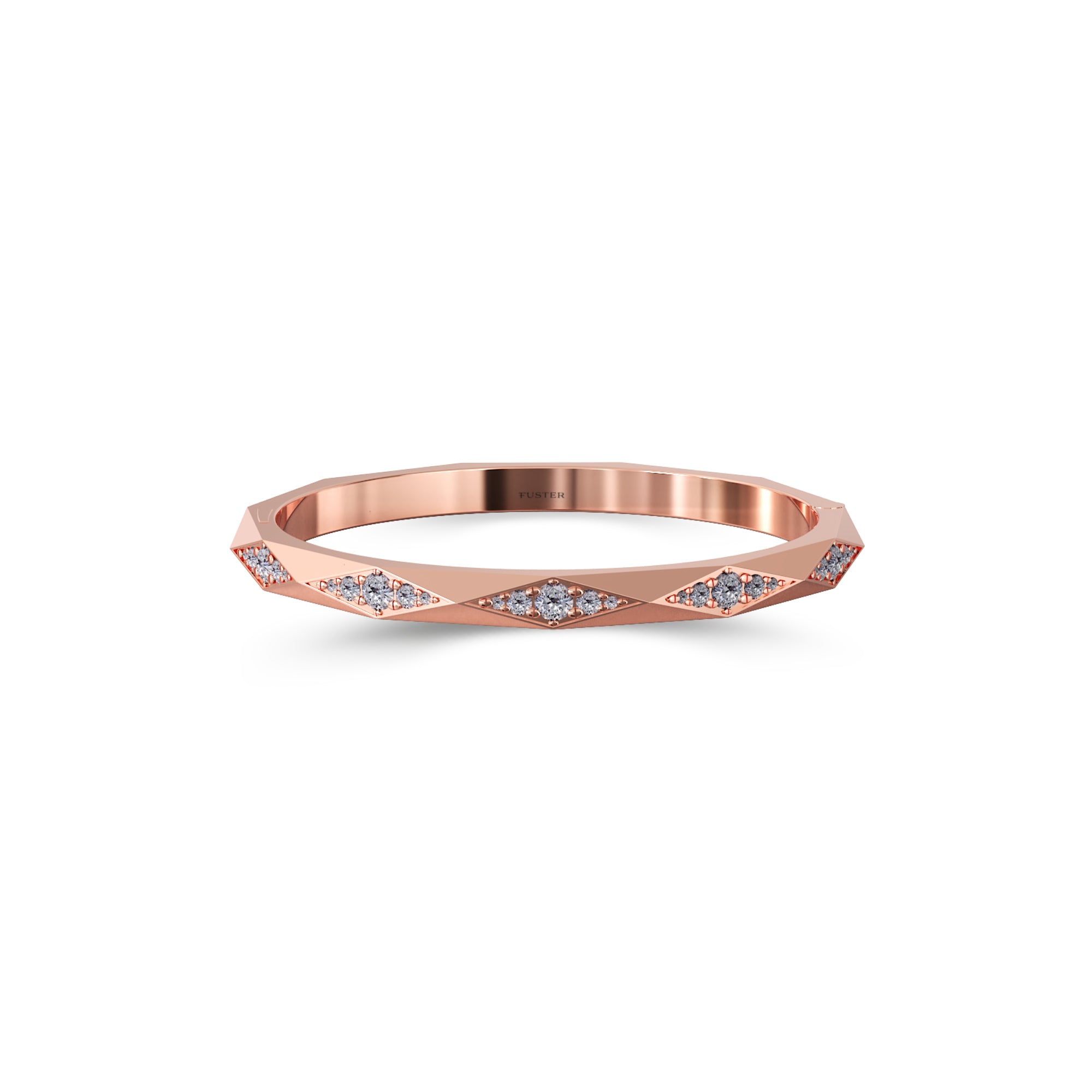 Louise Fuster Signature Faceted Pavé Diamond Bangle