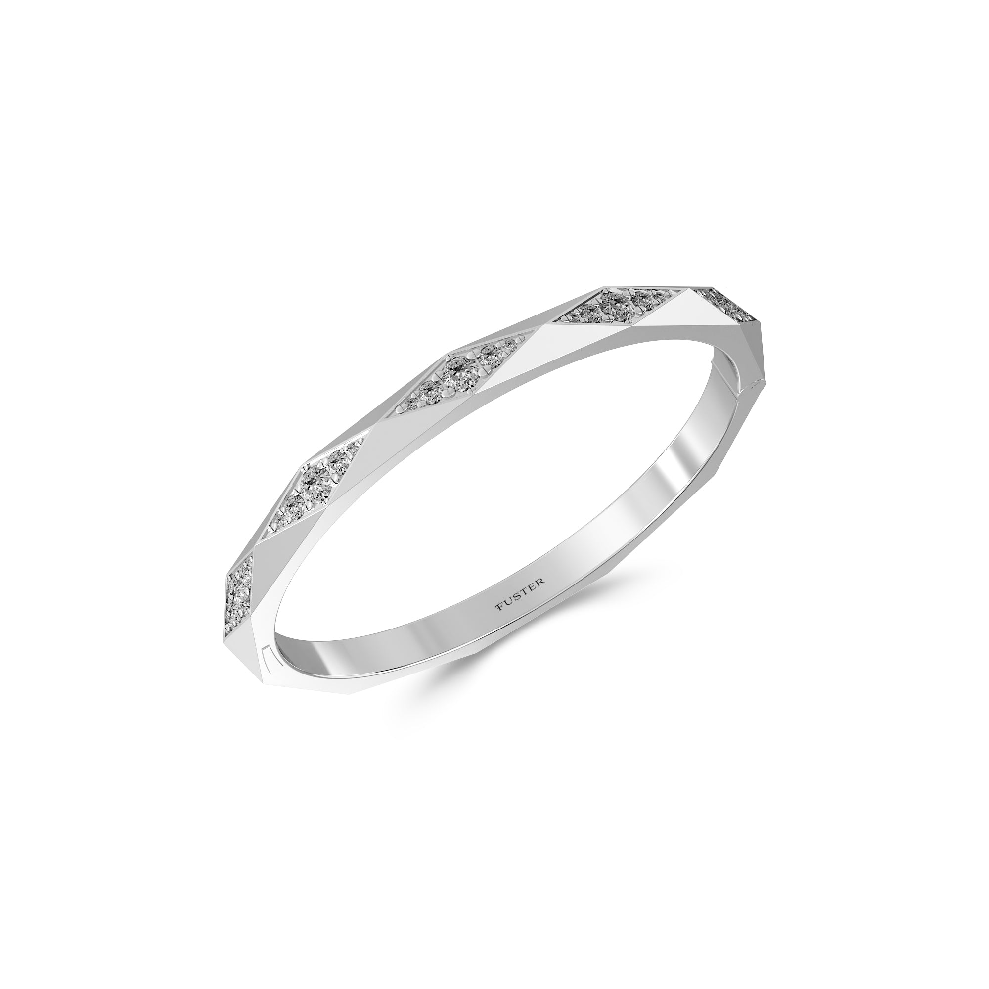 Louise Fuster Signature Faceted Pavé Diamond Bangle