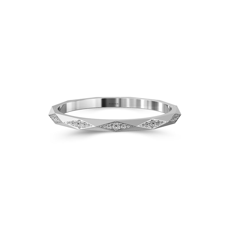 Louise Fuster Signature Faceted Pavé Diamond Bangle
