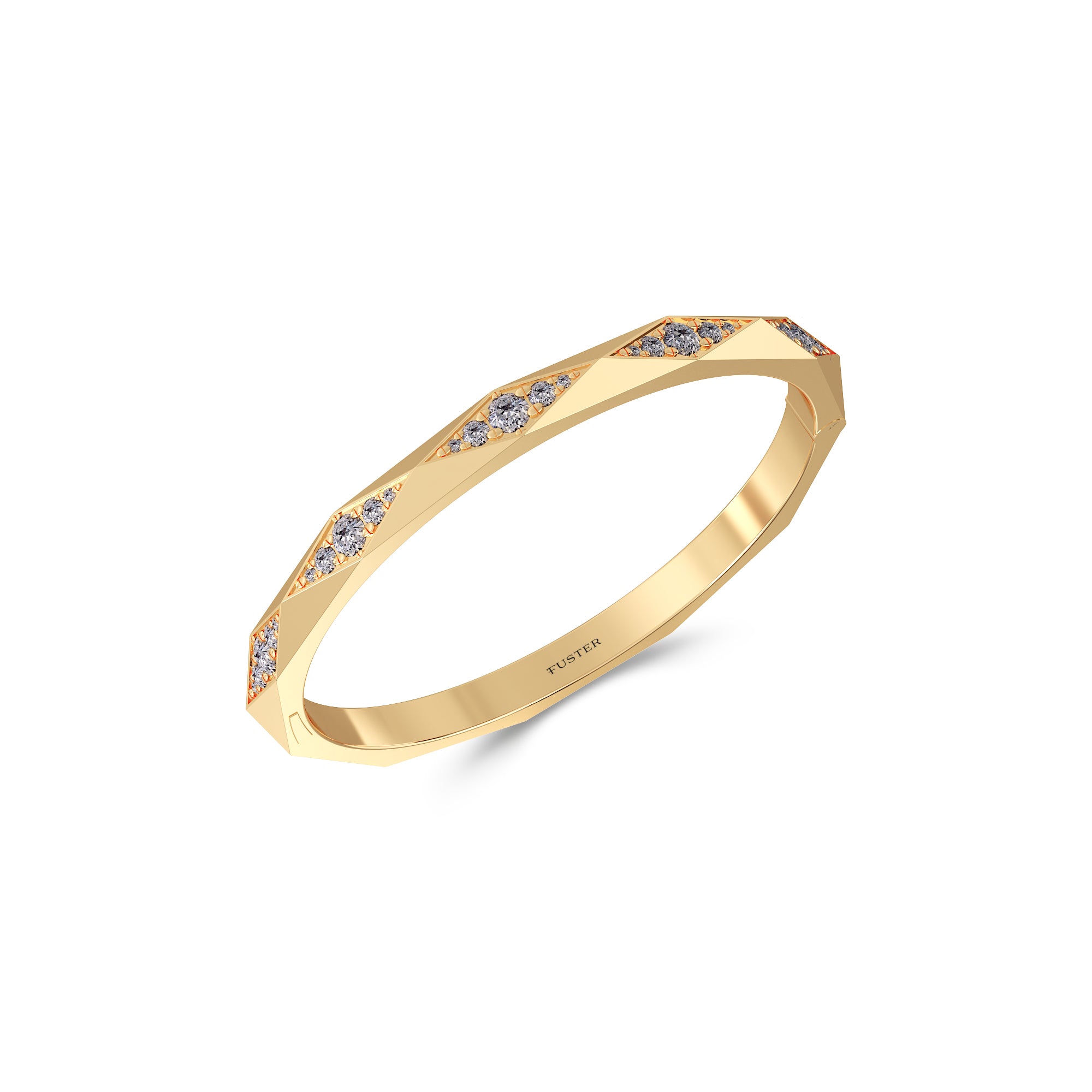 Louise Fuster Signature Faceted Pavé Diamond Bangle