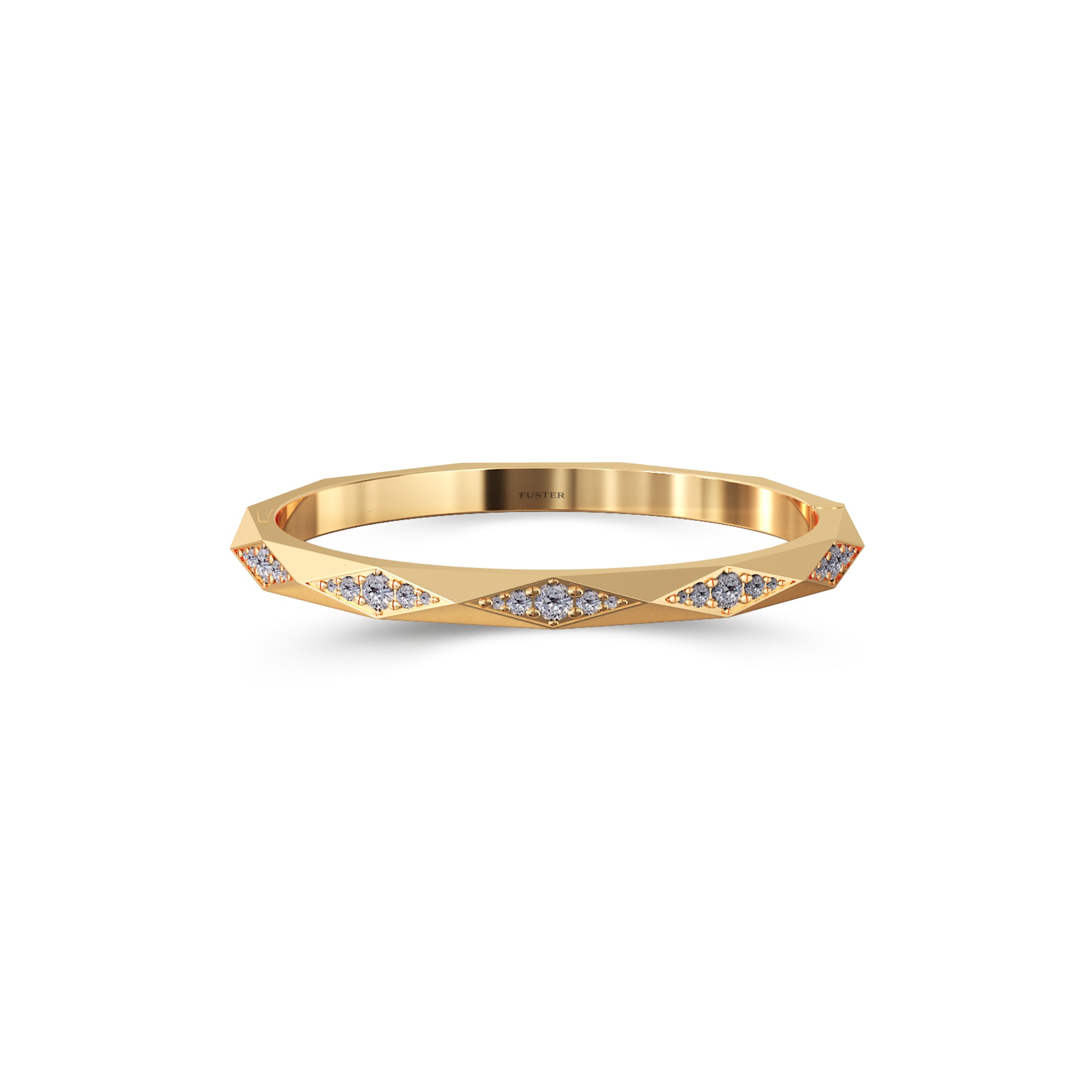 Louise Fuster Signature Faceted Pavé Diamond Bangle