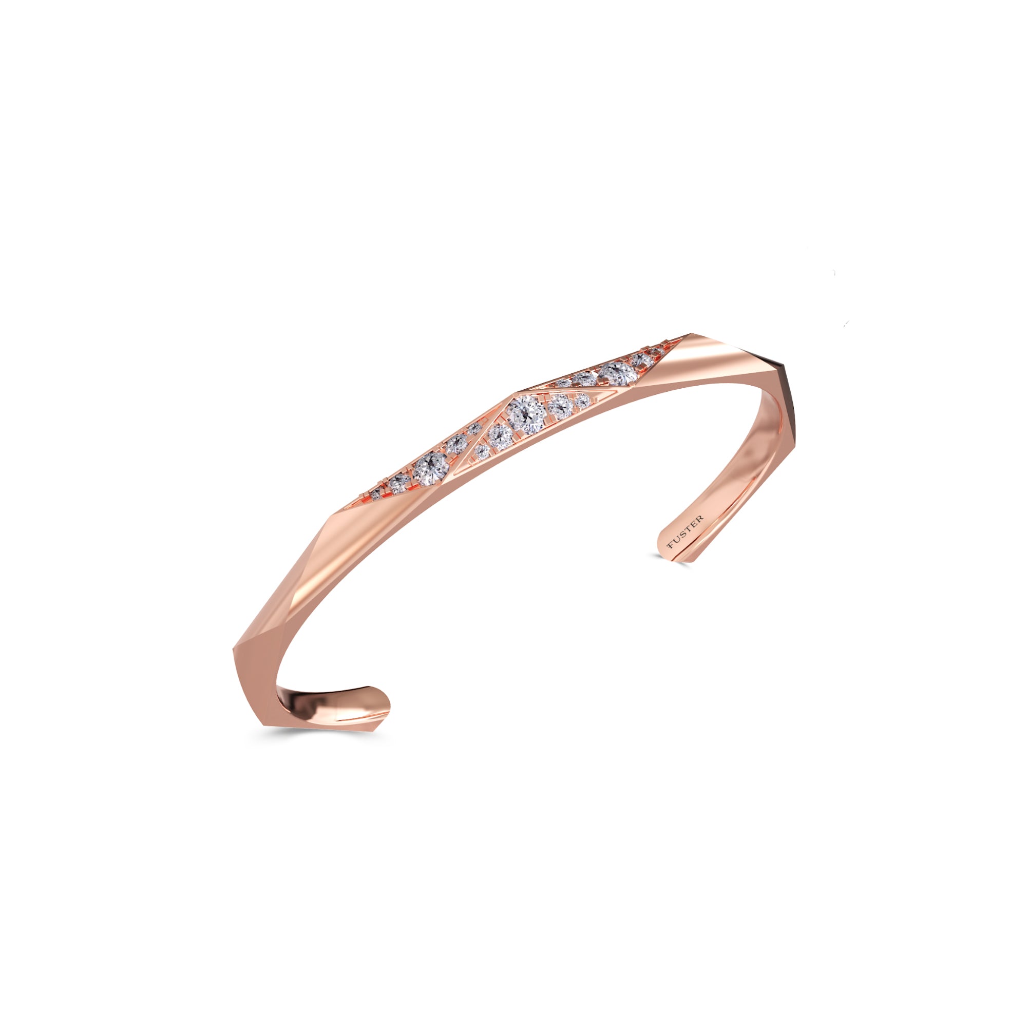 Louise Fuster Signature Faceted Diamond Bangle