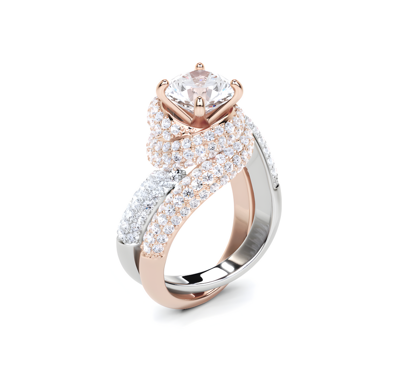 Anillo de alta joyería con diamantes impecables 
