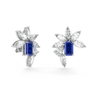 Emerald Cut Sapphire and Marquis Diamond  High Jewellery Earrings