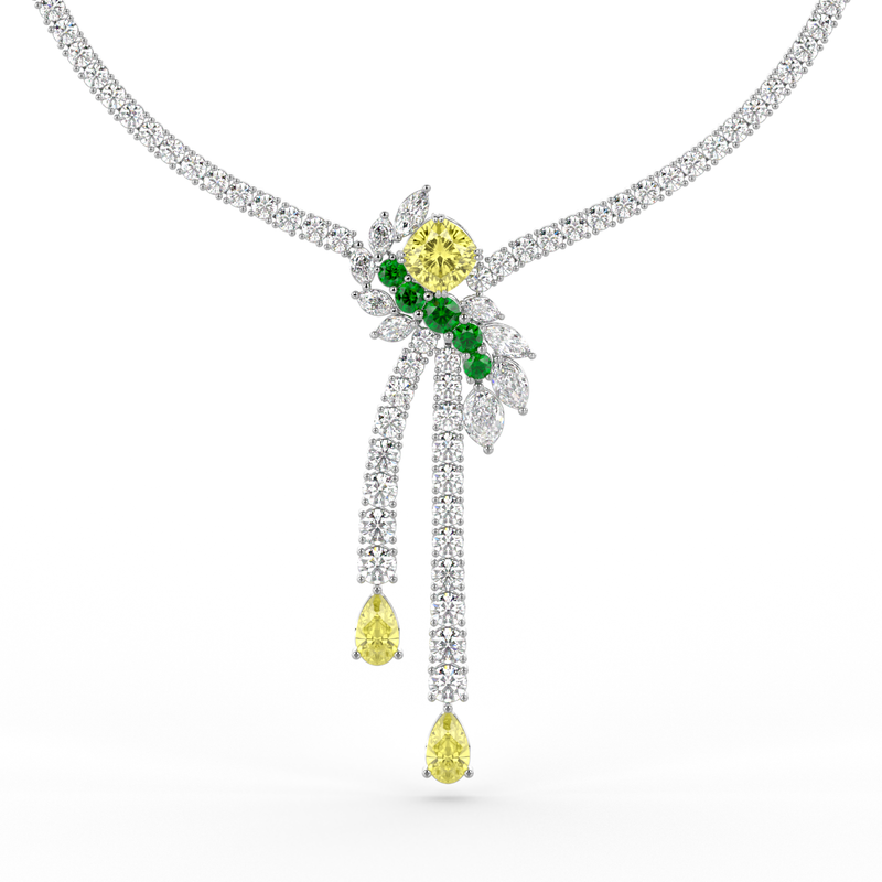Brilliant Glow Yellow Diamond and Diamond High Jewellery Necklace