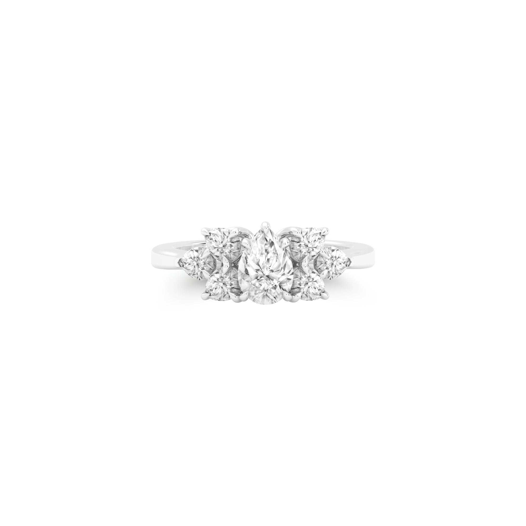 Promise Pear-Shaped Cluster Diamond Engagement Ring