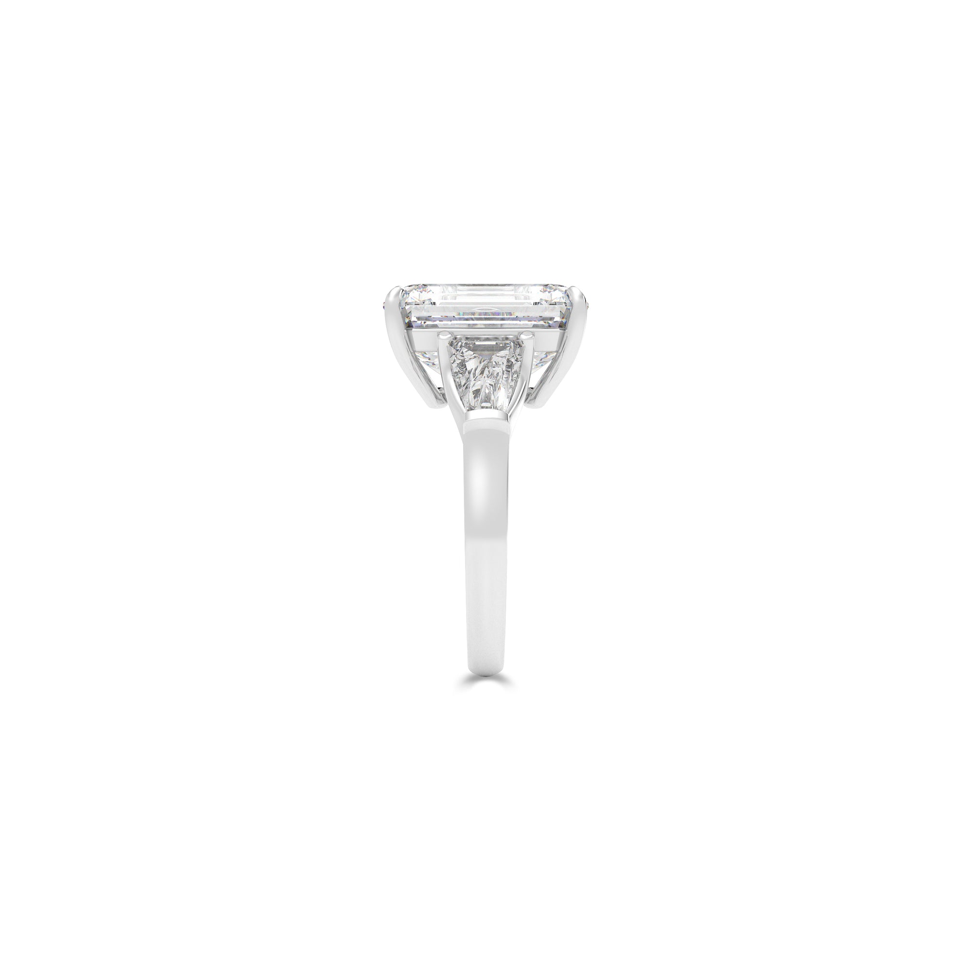 Flawless Emerald Cut Diamond Solitaire Ring